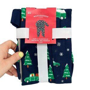 Wondershop Christmas Pajamas Infant Baby Navy Classic Car 1 Piece Size 6-9M
